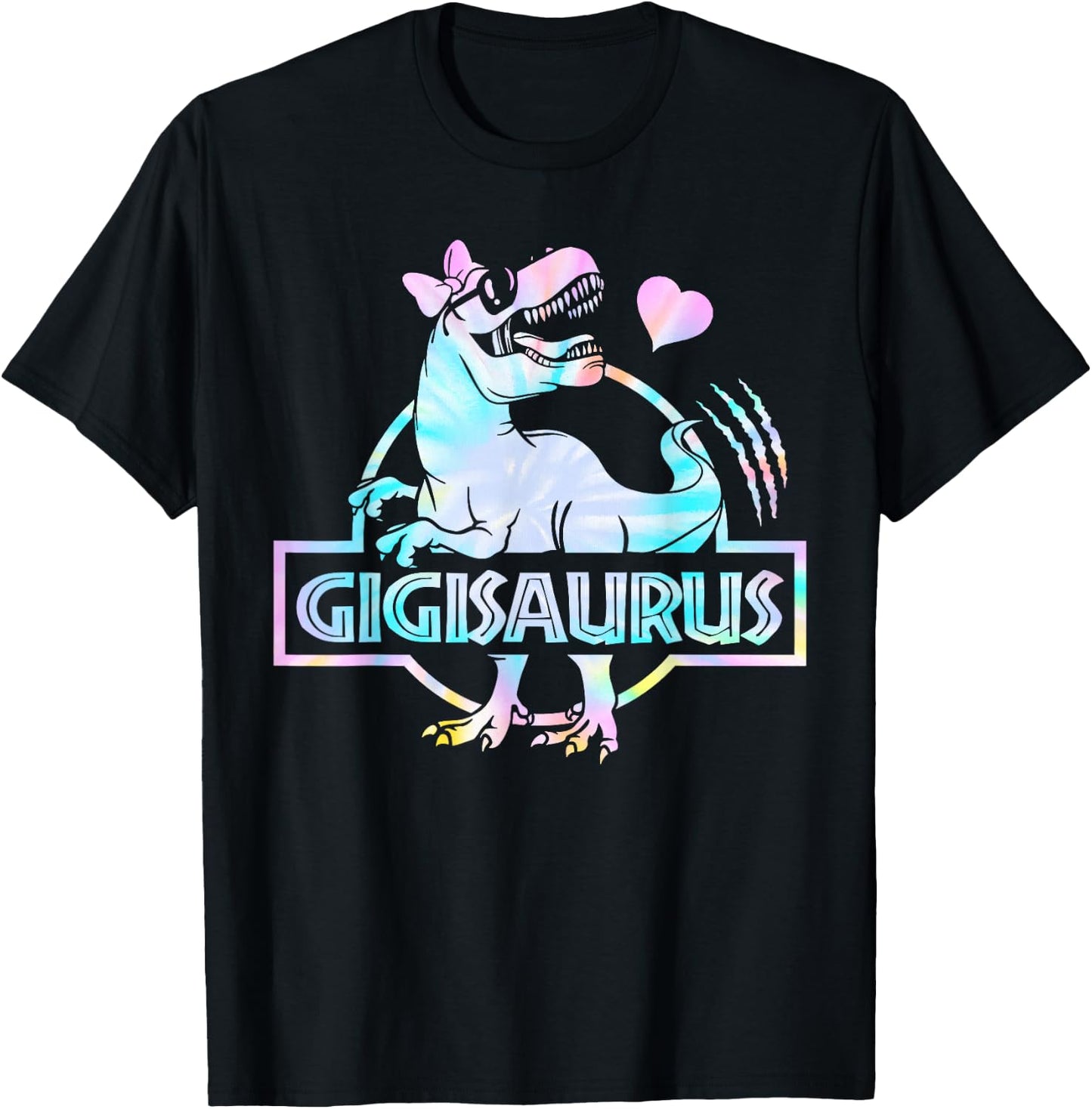 Gigisaurus T Rex Dinosaur Gigi Saurus Family Matching Women T-Shirt - T-Shirt | Black