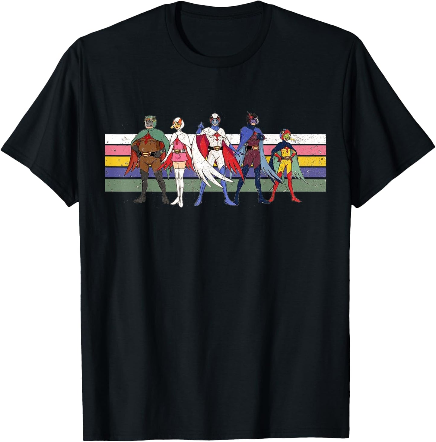 Battle of the planets G Force Retro Colour T-Shirt - T-Shirt | Black