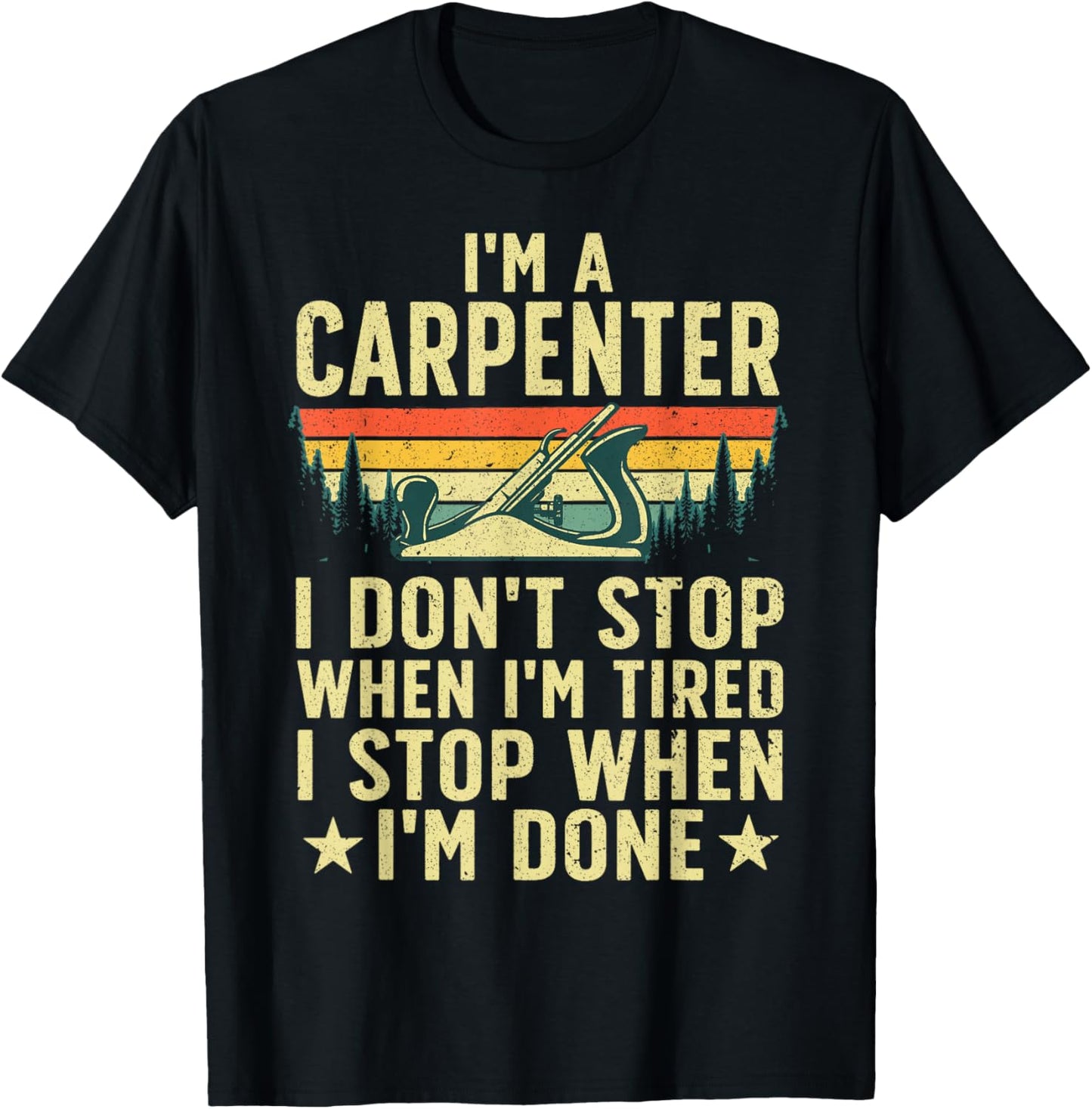 Cool Carpenter Dad Woodworker Carpentry Woodworking T-Shirt - T-Shirt | Black