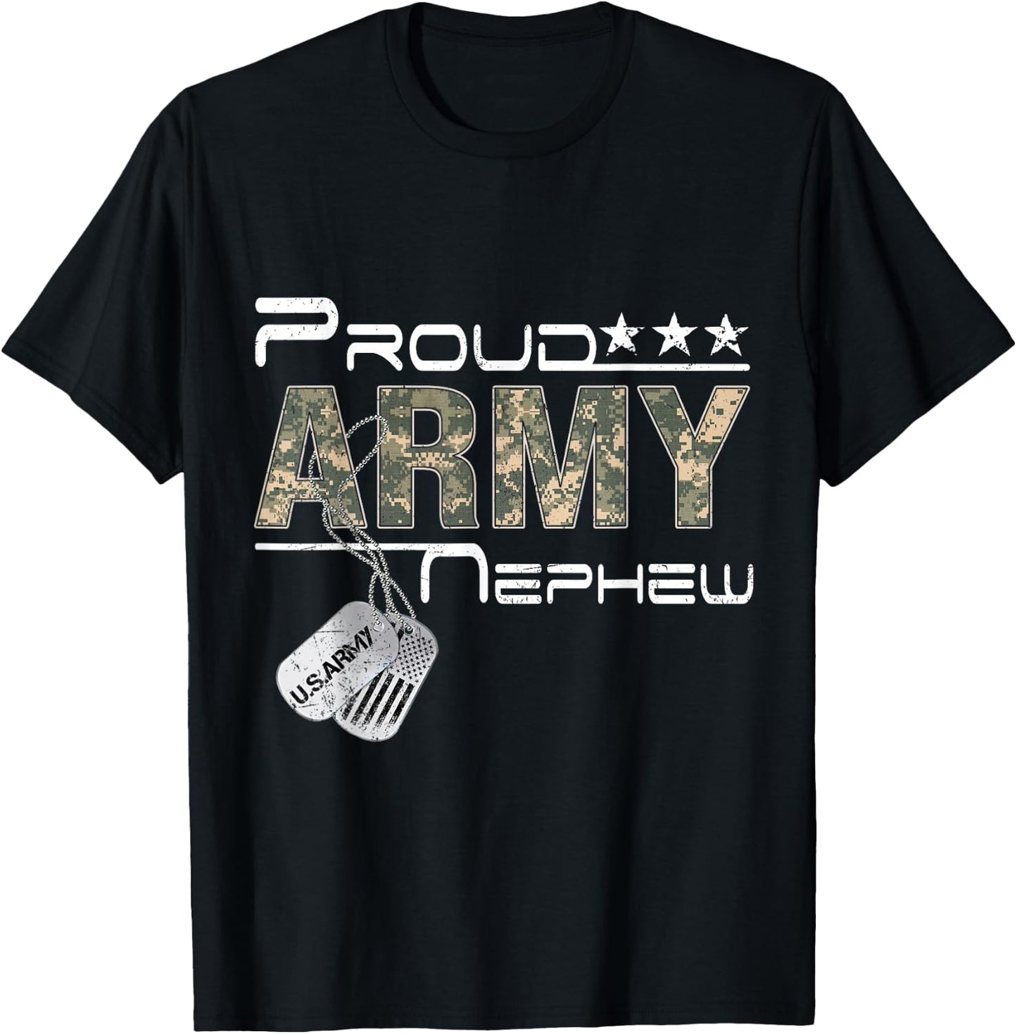 Proud Army Nephew Army Graduation Nephew US Army Nephew Gift T-Shirt - T-Shirt | Black