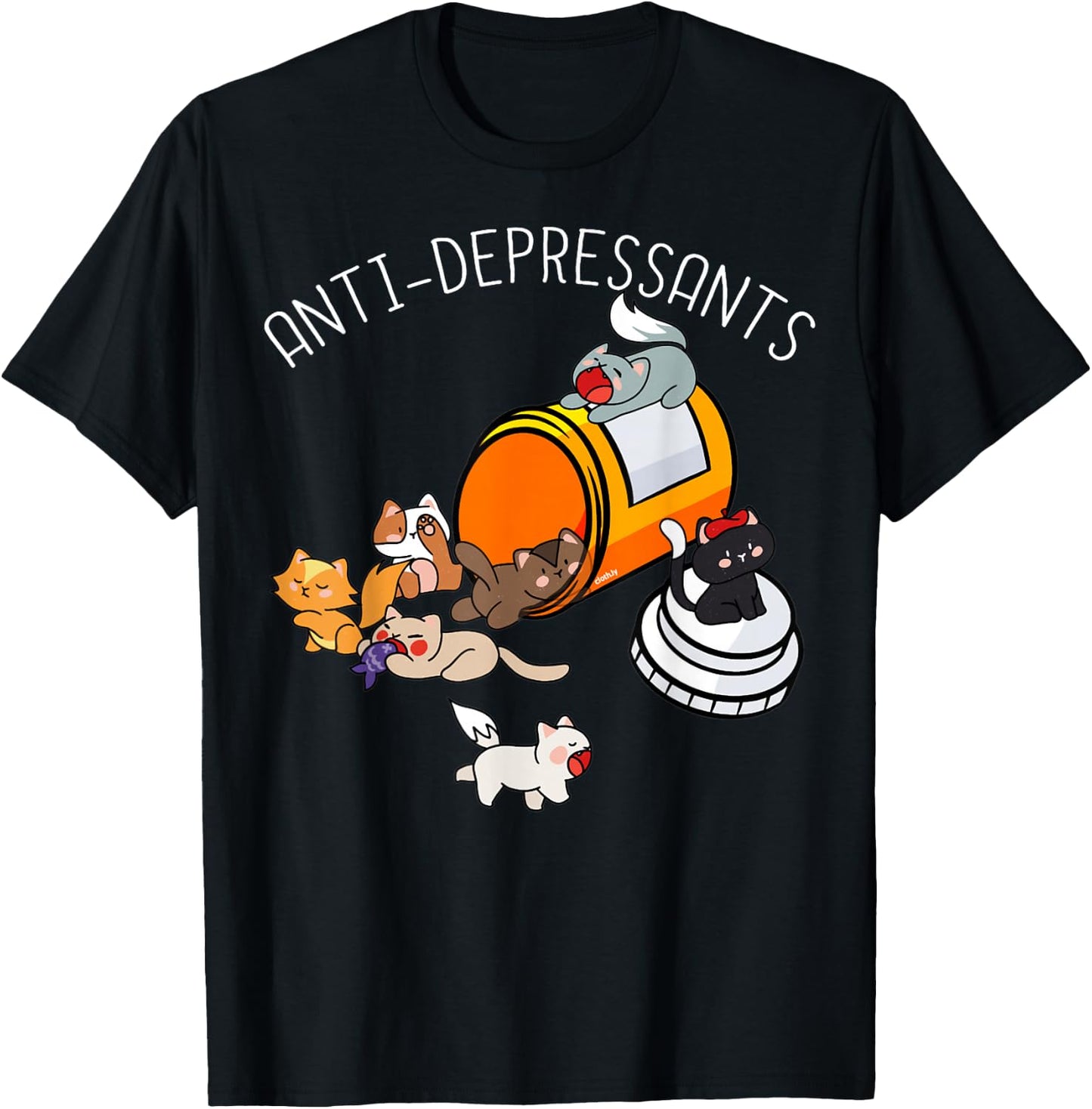 Medicine For Happiness Kittens Antidepressants Cats Costume T-Shirt - T-Shirt | Black