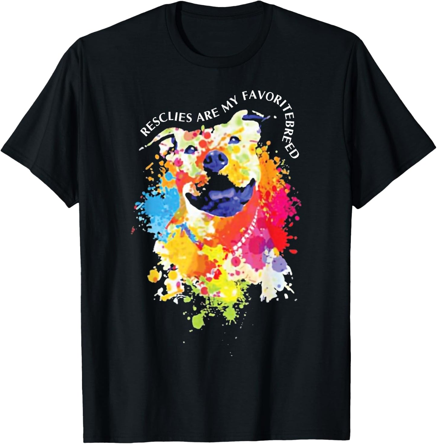 Rescues Are My Favorite Breed T-Shirt - T-Shirt | Black