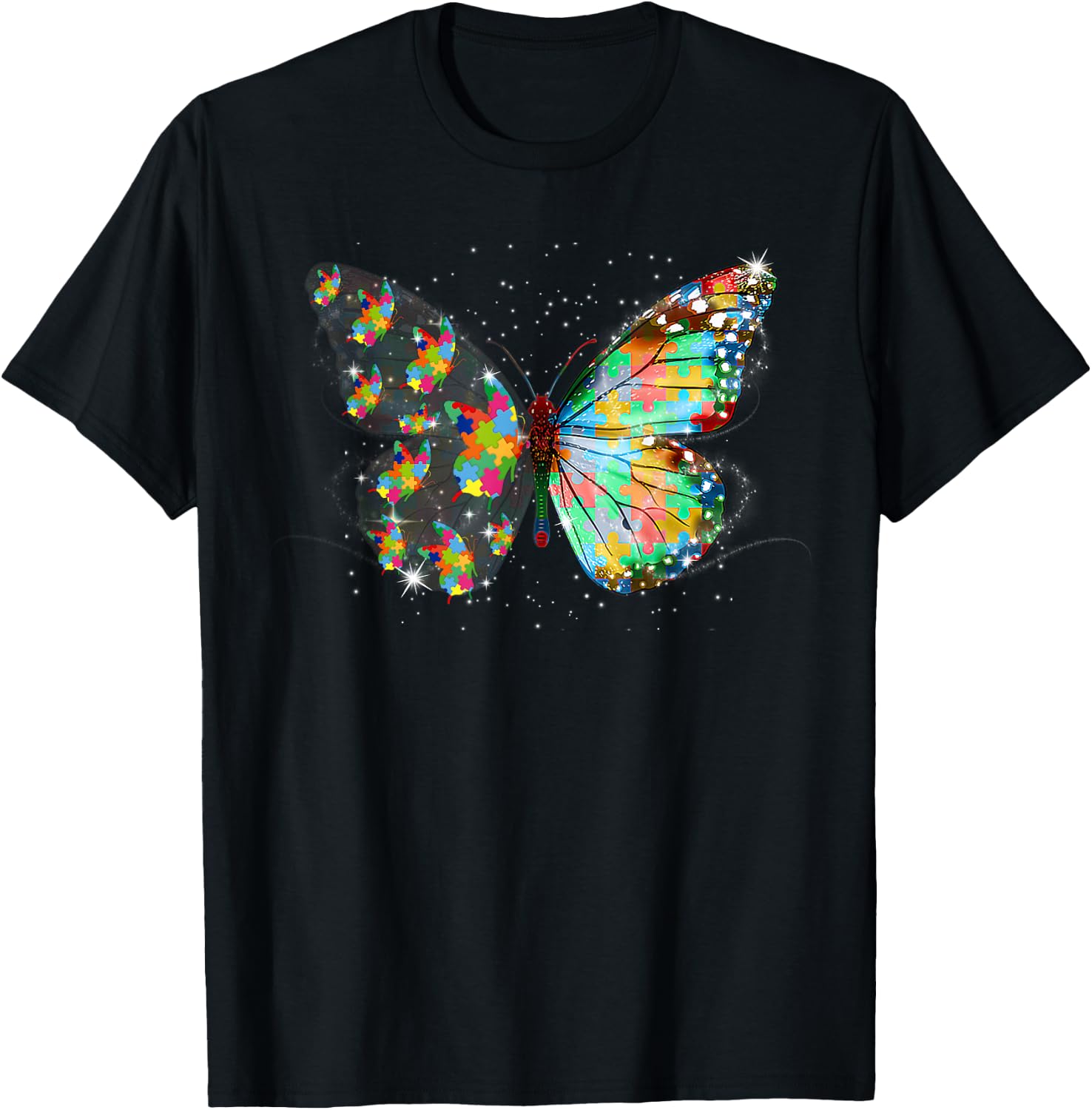Autism Awareness Kindness Butterfly Peace Lover Men Women T-Shirt - T-Shirt | Black