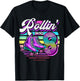 Rollin' into 8 Roller Skating Rink 8th Birthday Party Girls T-Shirt - T-Shirt | Black