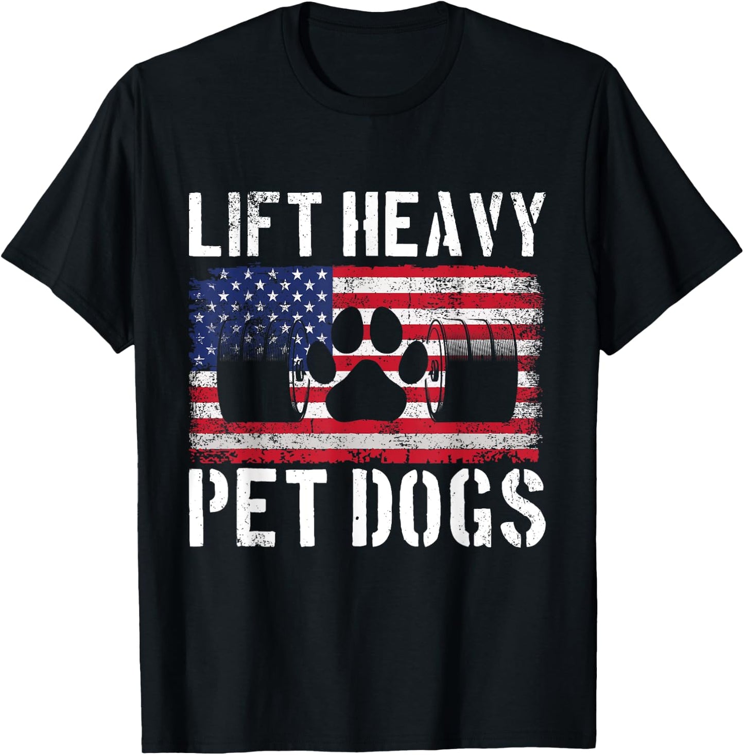Lift Heavy Pet Dogs Weightlifting Funny Gym Workout Pet T-Shirt - T-Shirt | Black