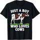 Funny Cow Design Boys Cow Farmer Livestock Animal T-Shirt - T-Shirt | Black