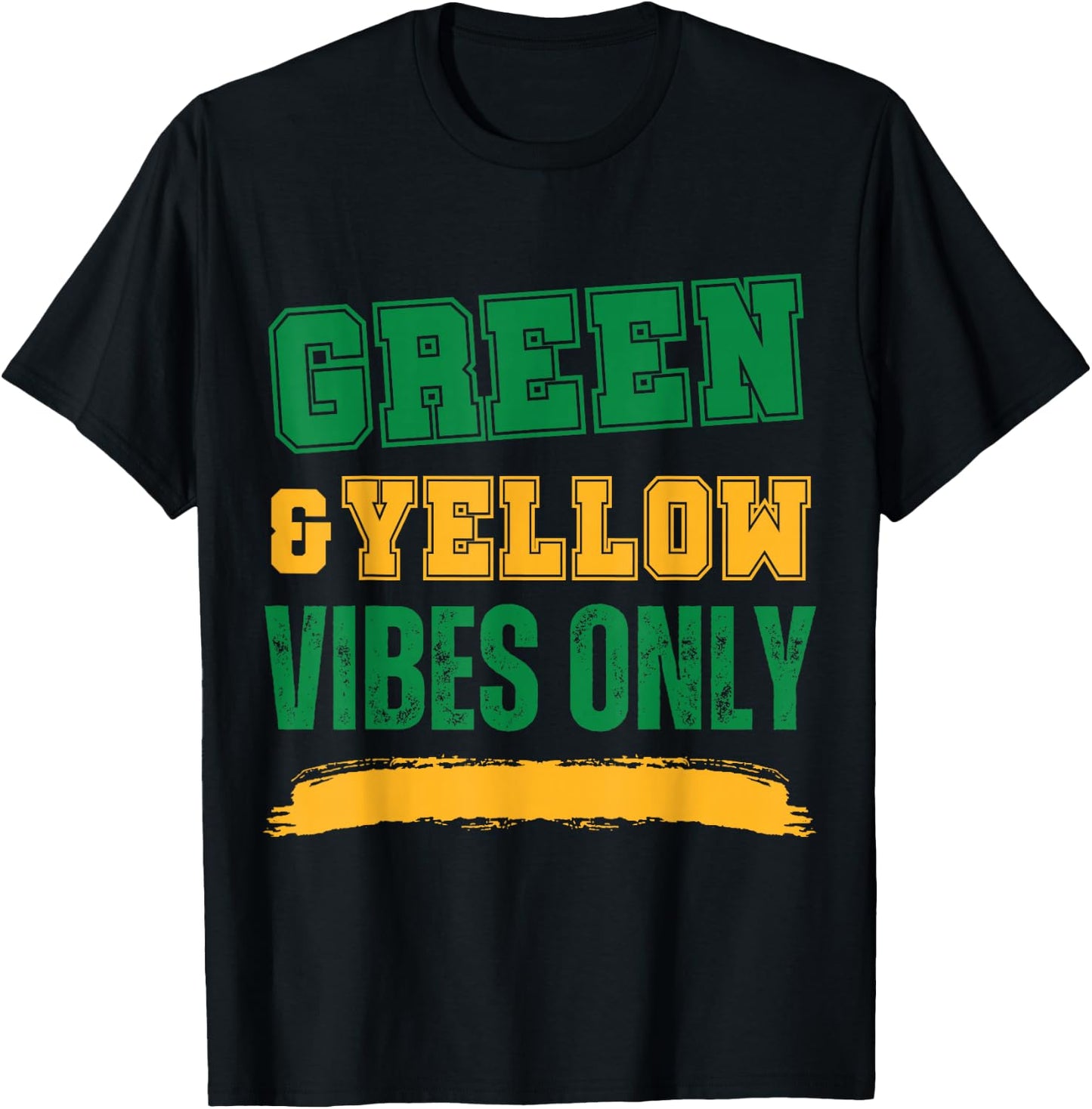 Green and Yellow Game Day T-Shirt - T-Shirt | Black
