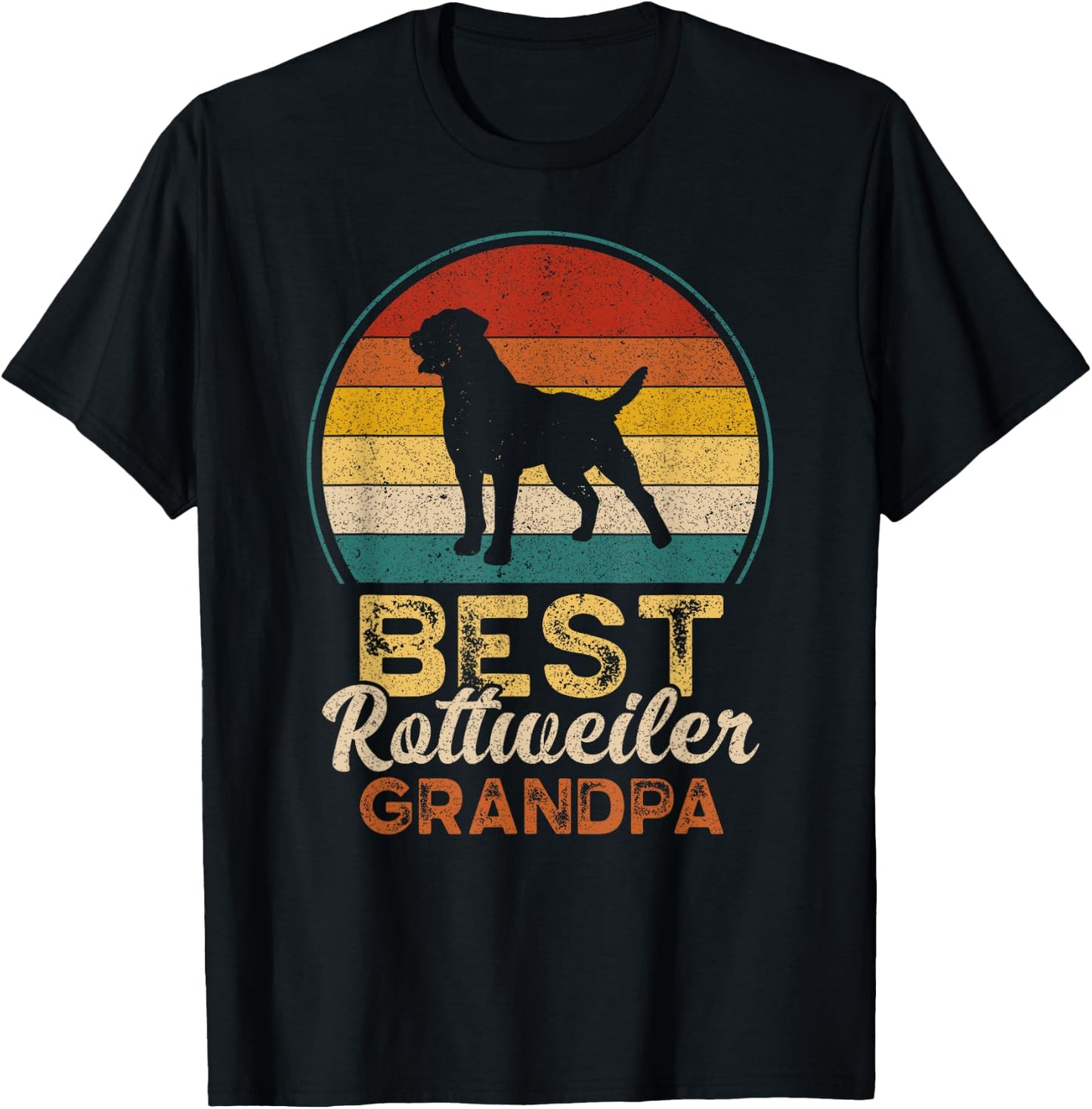 Best Rottweiler Grandpa, Father's Day, Grandfather T-Shirt - T-Shirt | Black