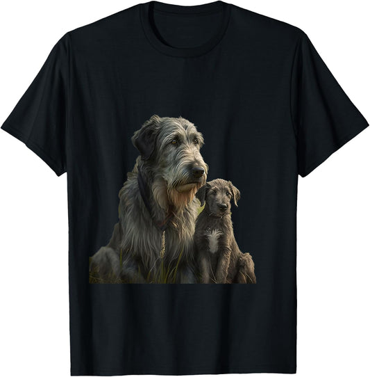 Irish Wolfhound Fathers Day - Irish Wolfhound T-Shirt - T-Shirt | Black