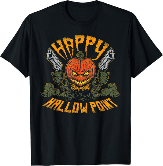 Happy Hallow Point Pumpkin Gun T-Shirt - T-Shirt | Black