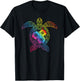 Hawaiian Sea Turtle Tropical Hibiscus Ocean Animal Hawaii T-Shirt - T-Shirt | Black