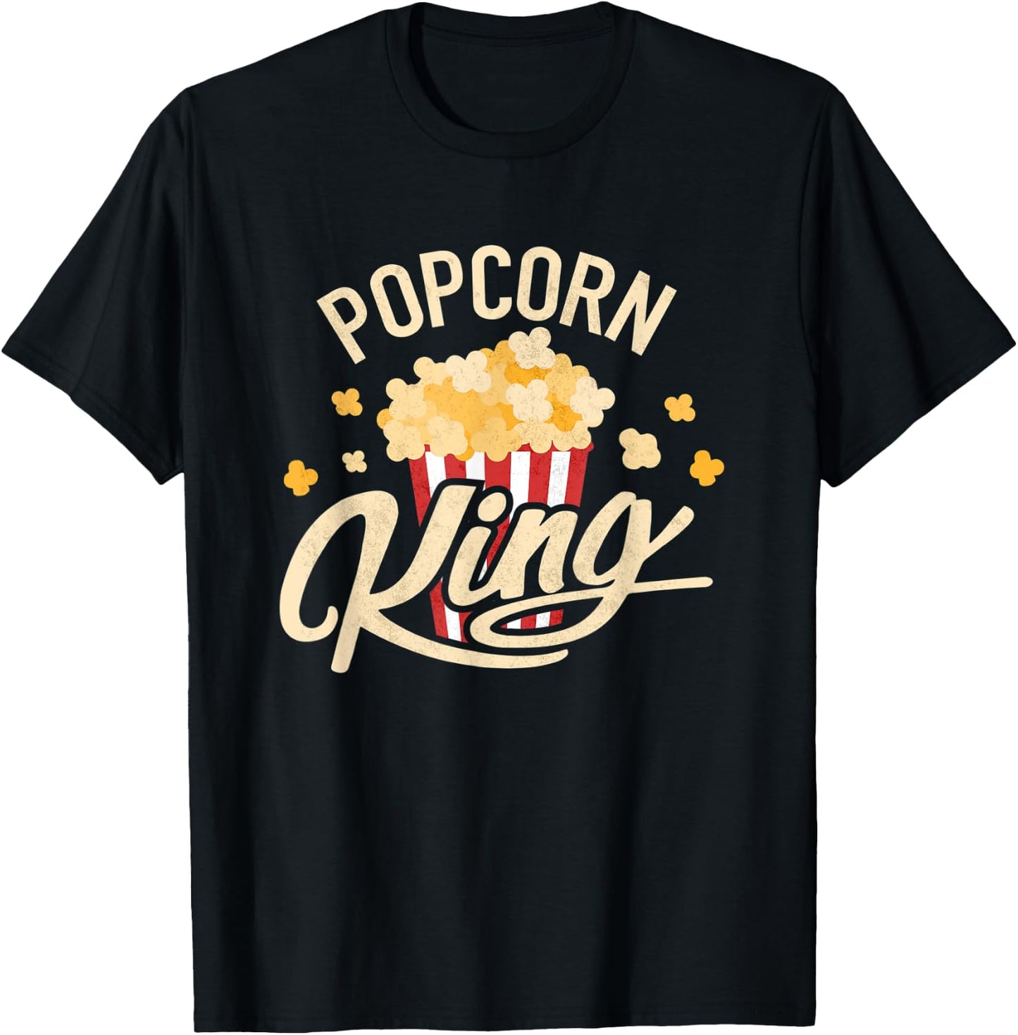 Funny Popcorn King Cute Snack Cinema Men Boys Kids Costume T-Shirt - T-Shirt | Black