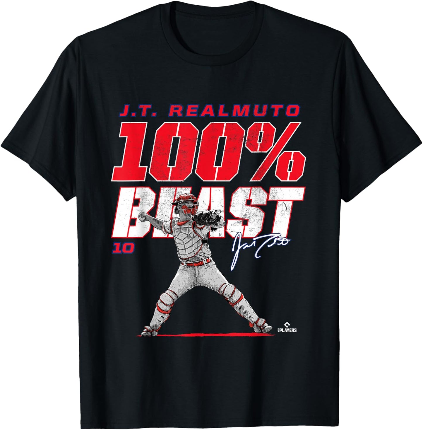 100% Beast JT Realmuto Philadelphia MLBPA T-Shirt - T-Shirt | Black