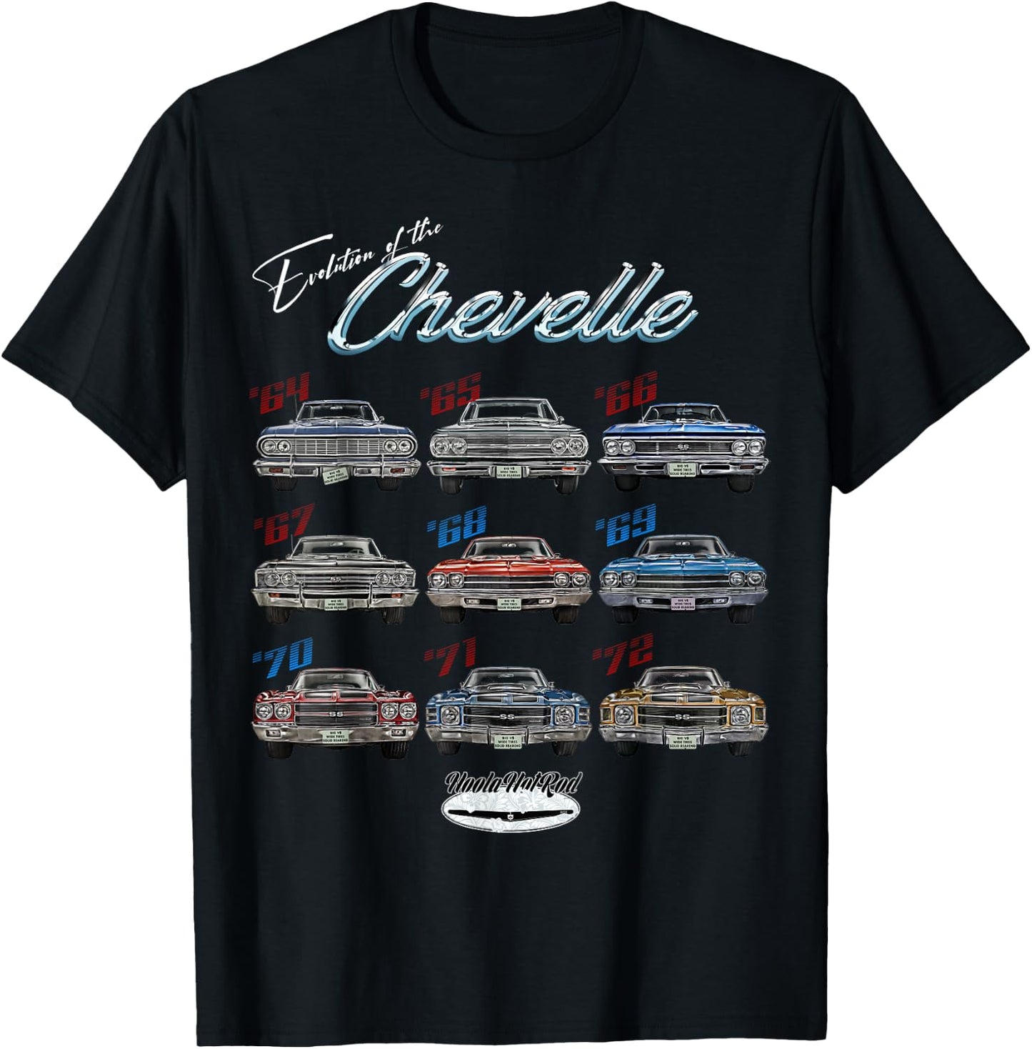 Evolution of the Chevelle SS Hotrod Muscle Car SS454 SS427 T-Shirt - T-Shirt | Black
