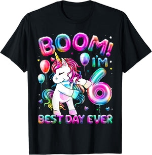 6 Years Old Flossing Unicorn Gifts 6th Birthday Girl Party T-Shirt - T-Shirt | Black