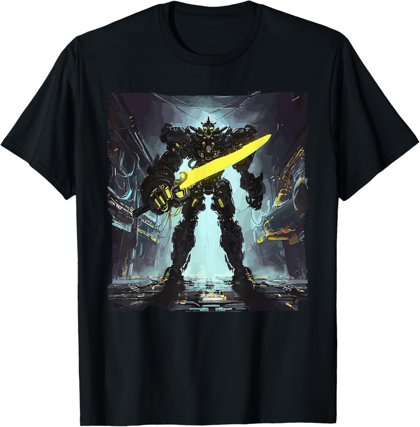 Battlemech Cyberpunk Sci-Fi Mech Warrior Sci-Fi Robot T-Shirt - T-Shirt | Black