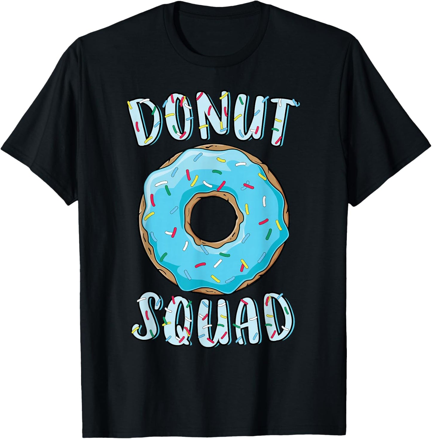 Doughnut Squad Matching Doughnut Party Blue Doughnut Sprinkles T-Shirt - T-Shirt | Black