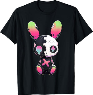 Goth Bunny Gothic Outfit Cute E-Girl Kawaii Rabbit Grunge T-Shirt - T-Shirt | Black