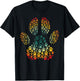 Vintage Dog Love Retro Paw Print Pet Lover Design for Dog T-Shirt - T-Shirt | Black