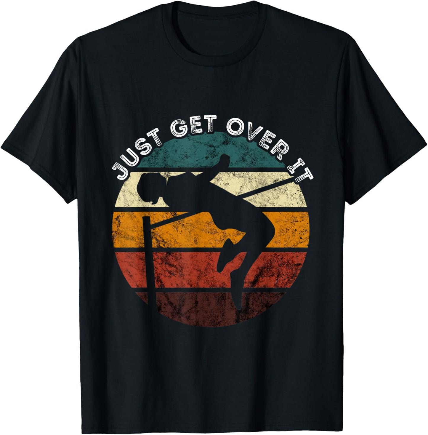 Pole Vault Retro Just Get Over Pole Vaulting High Jump T-Shirt - T-Shirt | Black