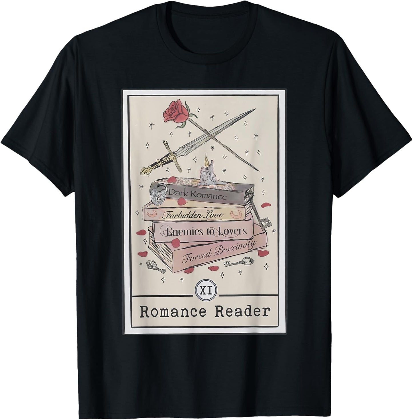 Dark Romance Reader Tarot Card Bookish Smut Reader Smutty T-Shirt - T-Shirt | Black