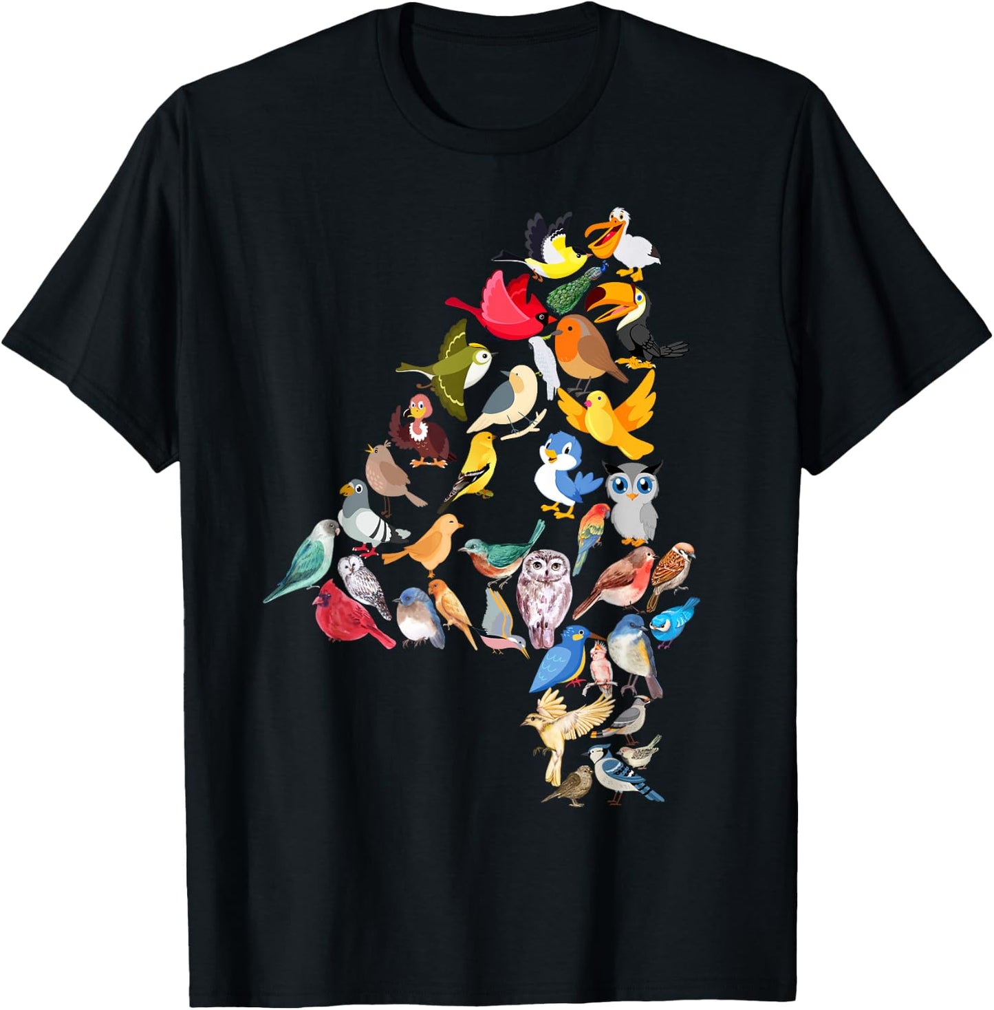 Kids 4th Birthday Birds Themed 4 Year Old Boys Bird Lover T-Shirt - T-Shirt | Black