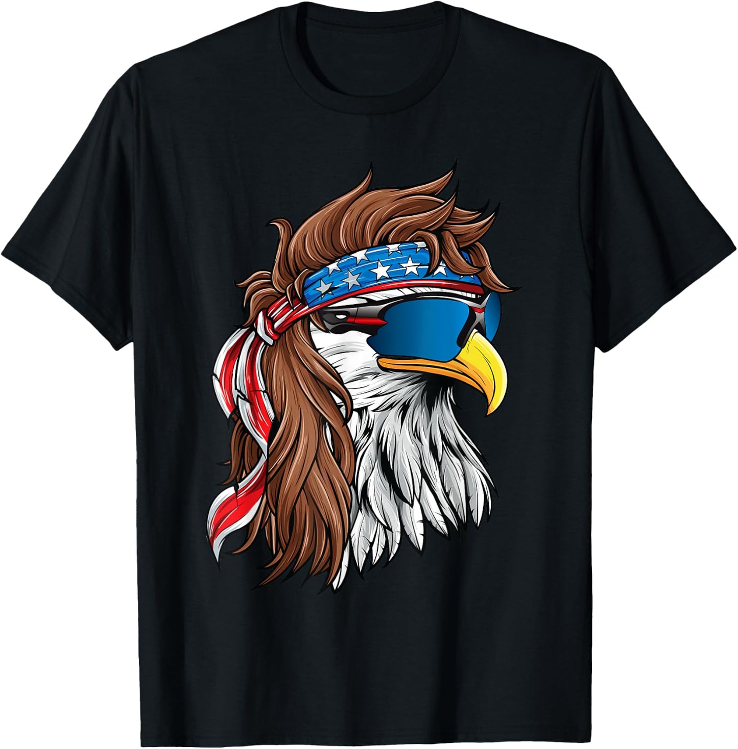 Patriotic Eagle Shirt 4th of July USA American Flag T-Shirt - T-Shirt | Black
