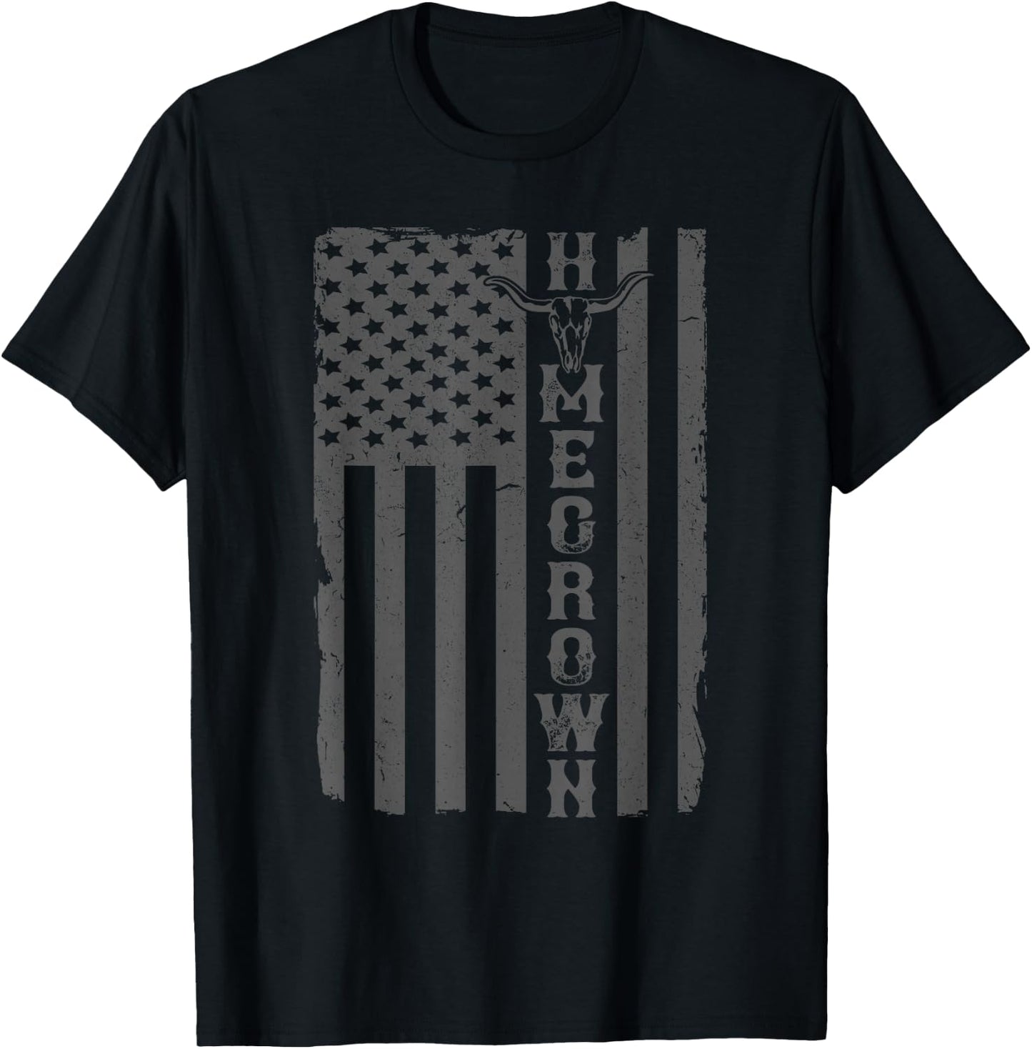 The Homegrown Stripe: Cowboy Edition American Flag T-Shirt - T-Shirt | Black
