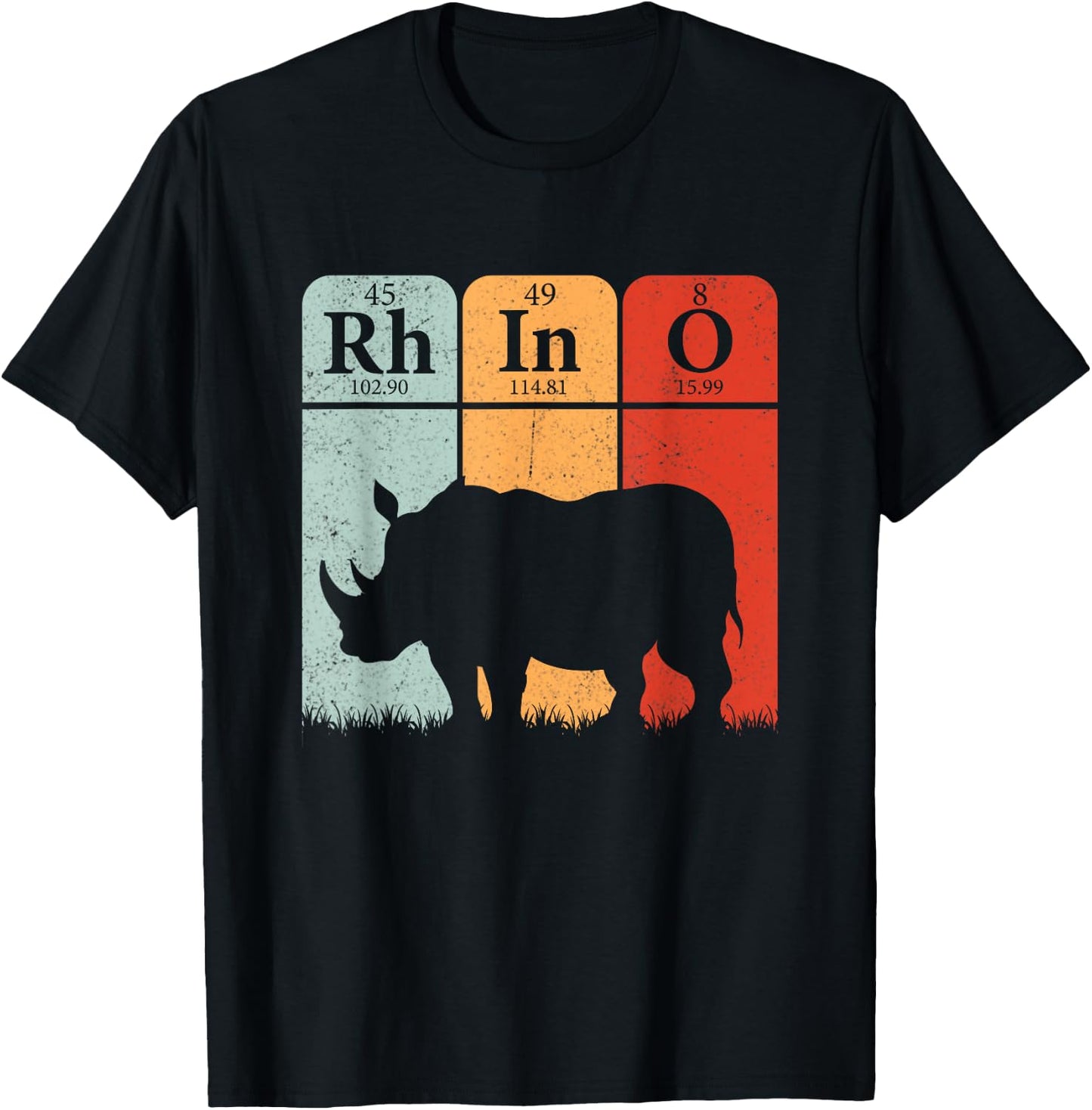 Hippo Chemistry Periodic Table Elements Rhinoceros Lover T-Shirt - T-Shirt | Black