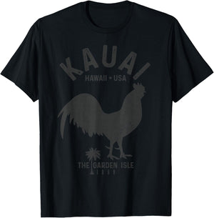 Kauai 1959 The Garden Isle Chicken Hawaii Vintage Hawaiian T-Shirt - T-Shirt | Black
