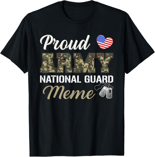 Retro Proud Army National Guard Meme Military Pride Costume T-Shirt - T-Shirt | Black