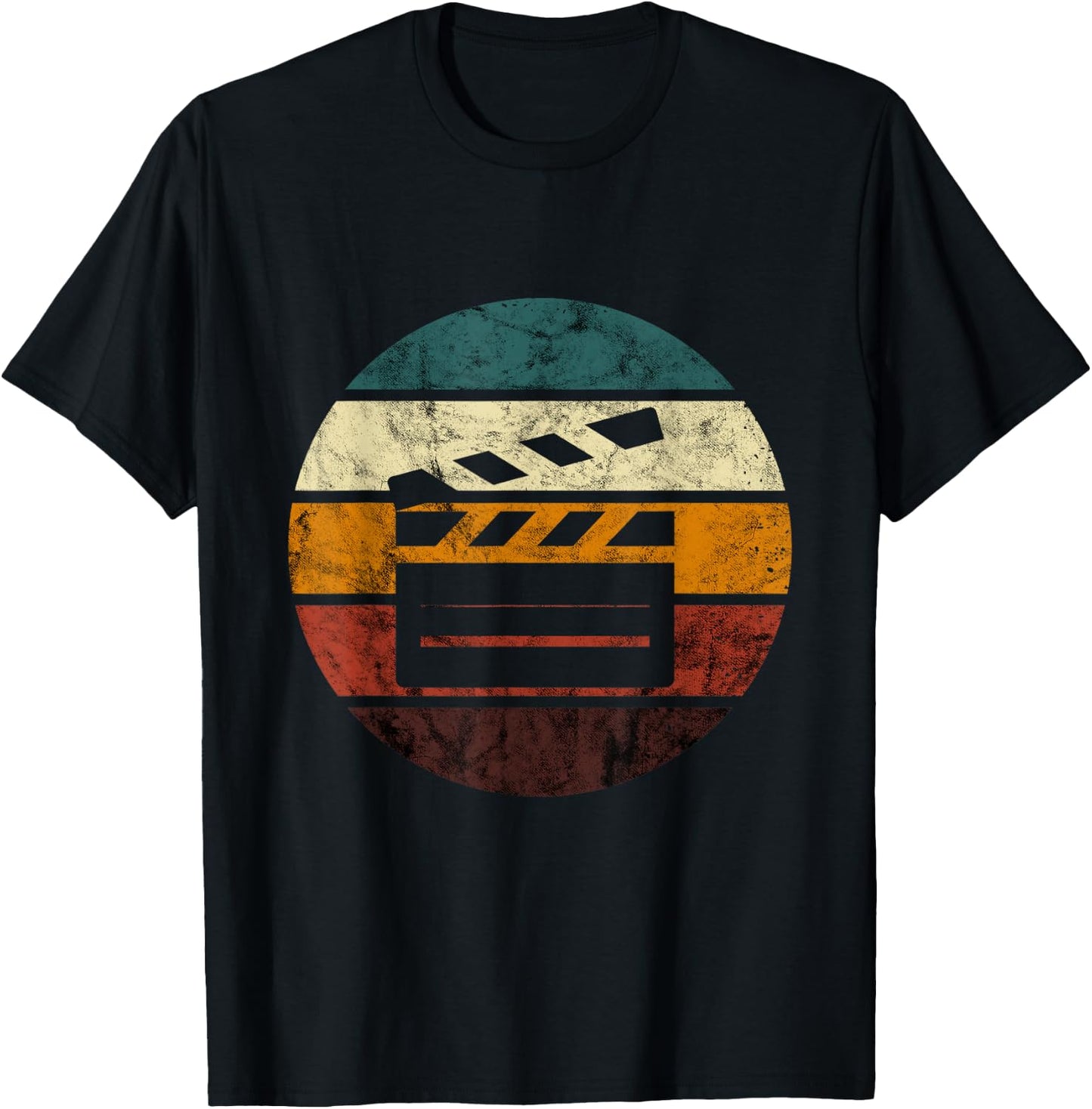 Clapboard Filmmaking Retro Cinematography Vintage Filmmaker T-Shirt - T-Shirt | Black