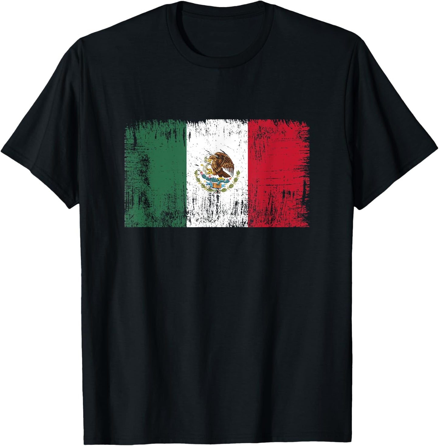 Vintage Mexican Banner Fan Mexico Flag Retro T-Shirt - T-Shirt | Black
