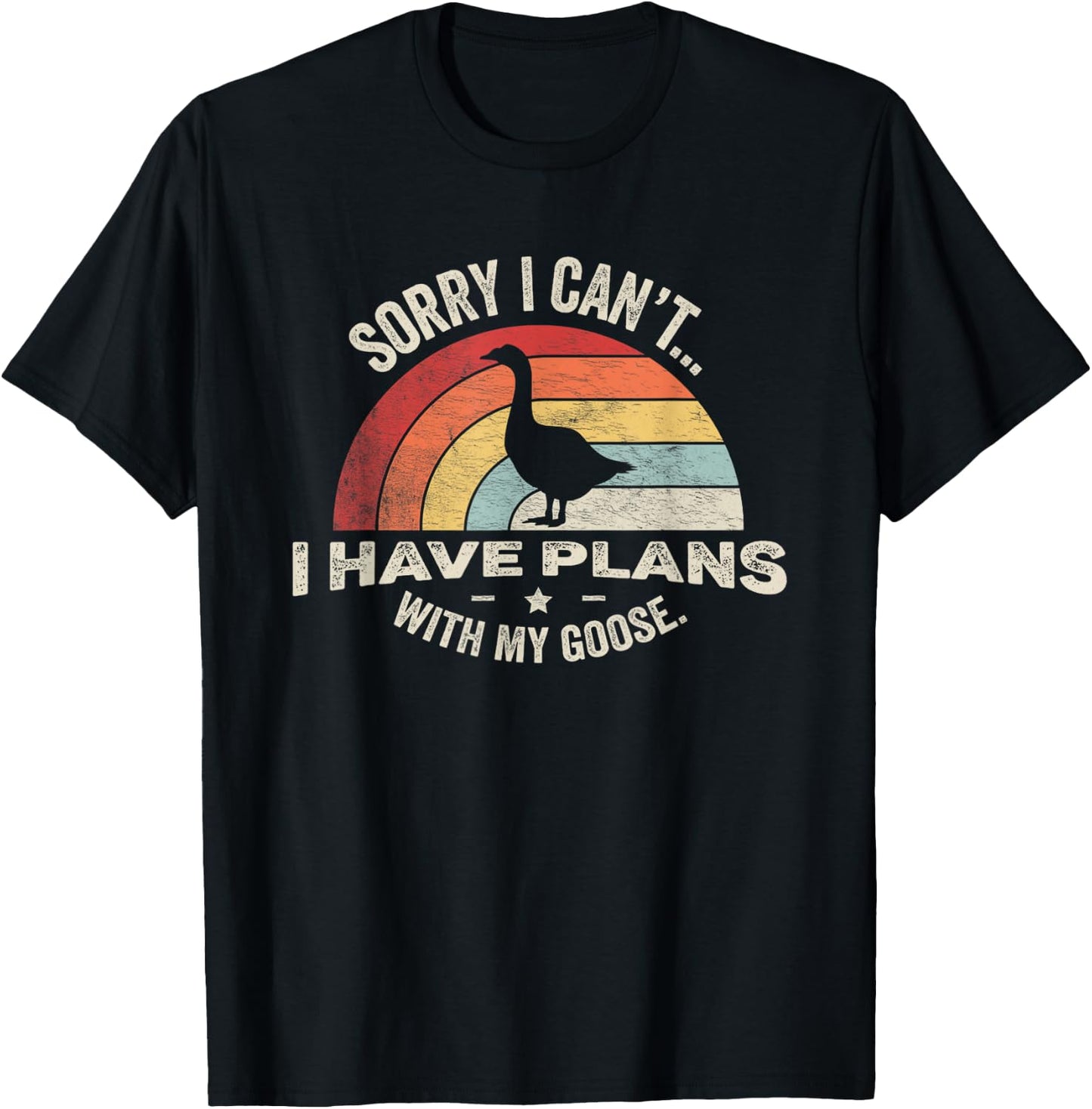 Funny Goose Outfit Geese Poultry Vintage Retro Goose Sayings T-Shirt - T-Shirt | Black