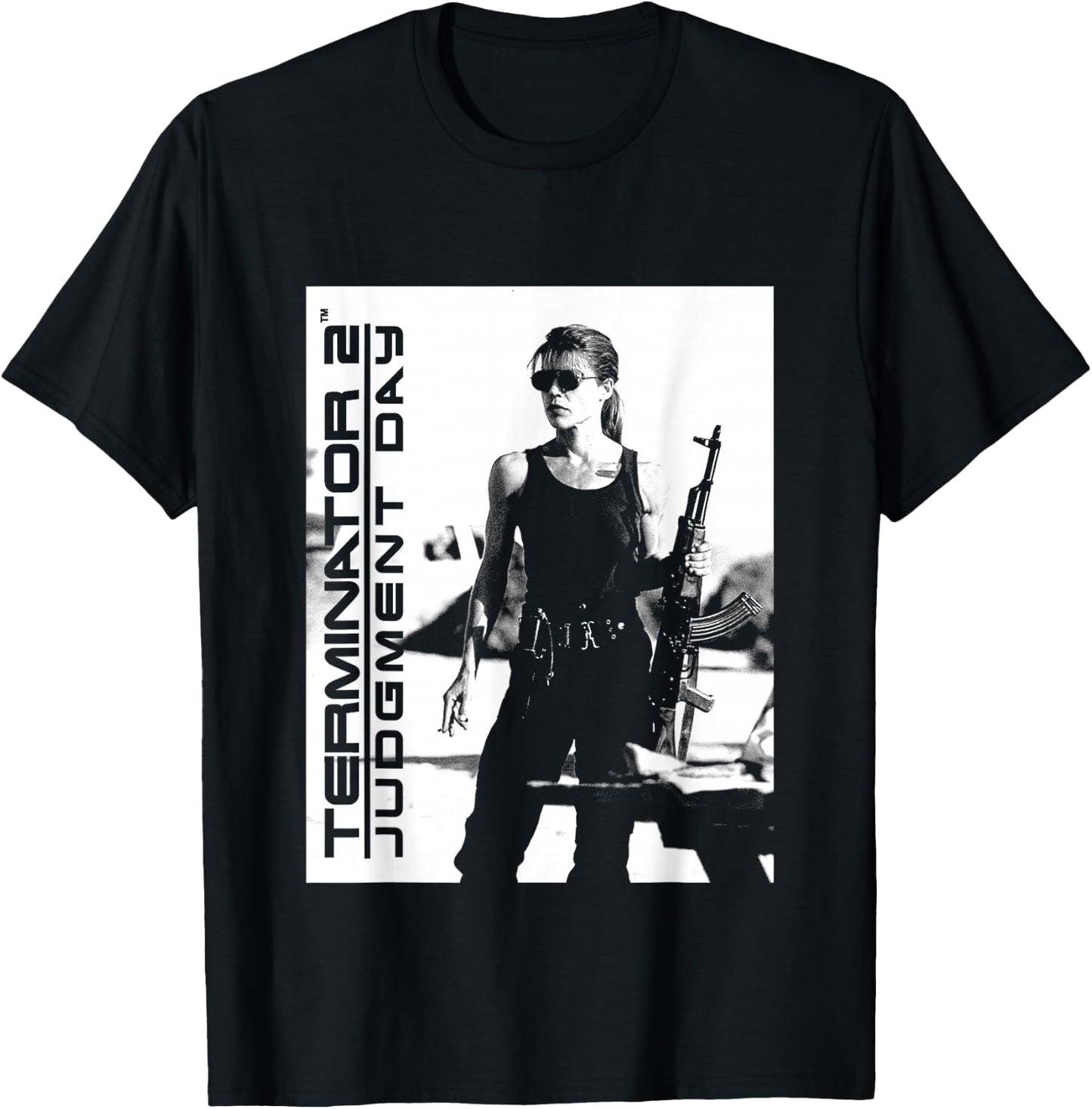 Terminator 2 Judgement Day Sarah Connor T-Shirt - T-Shirt | Black