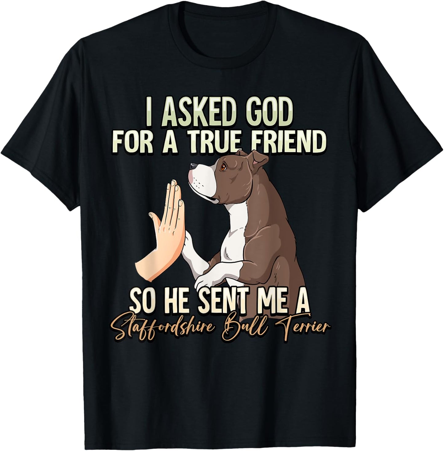 Staffordshire Bull Terrier T-Shirt - T-Shirt | Black
