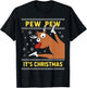 Ugly Christmas Sweater Funny CRAZY REINDEEER Xmas T-Shirt - T-Shirt | Black