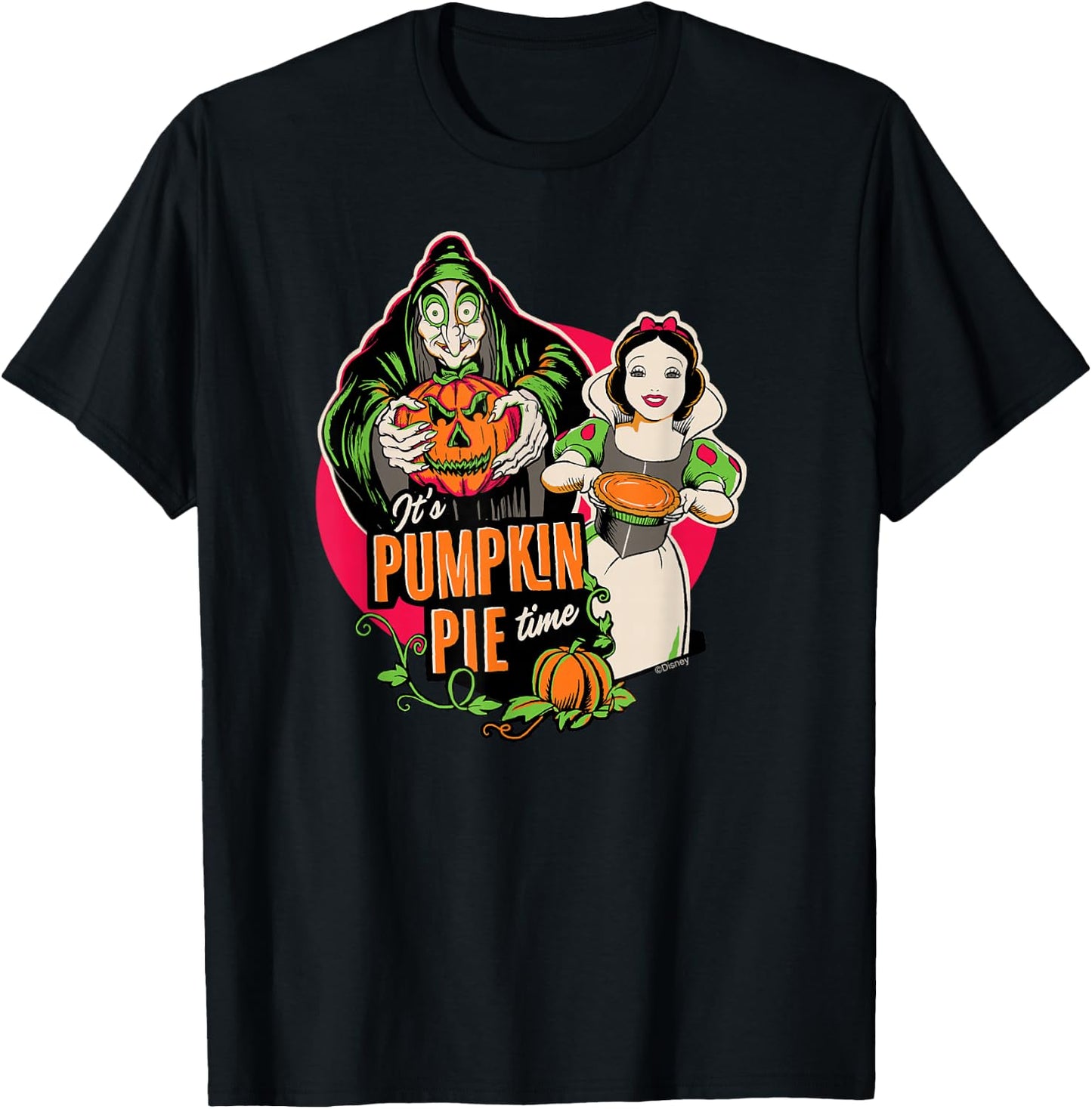 Disney Princess Snow White Queen Pumpkin Pie Time Halloween T-Shirt - T-Shirt | Black