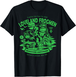 Loveland Frogmen Humanoid Amphibian Crypid Club Frog Monster T-Shirt - T-Shirt | Black