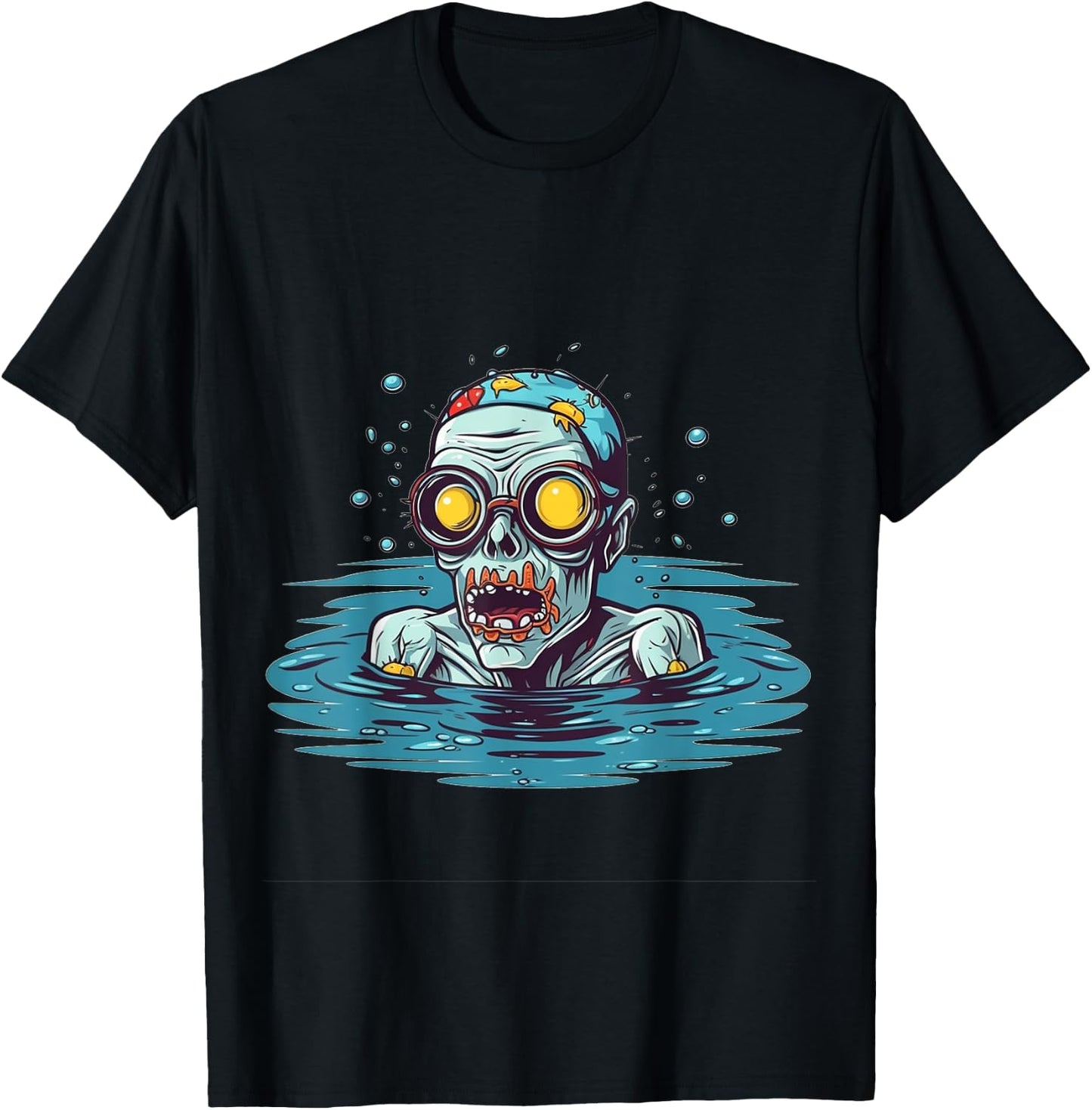 Zombie Swimmer Halloween Costume Swimming Men Women Kids T-Shirt - T-Shirt | Black