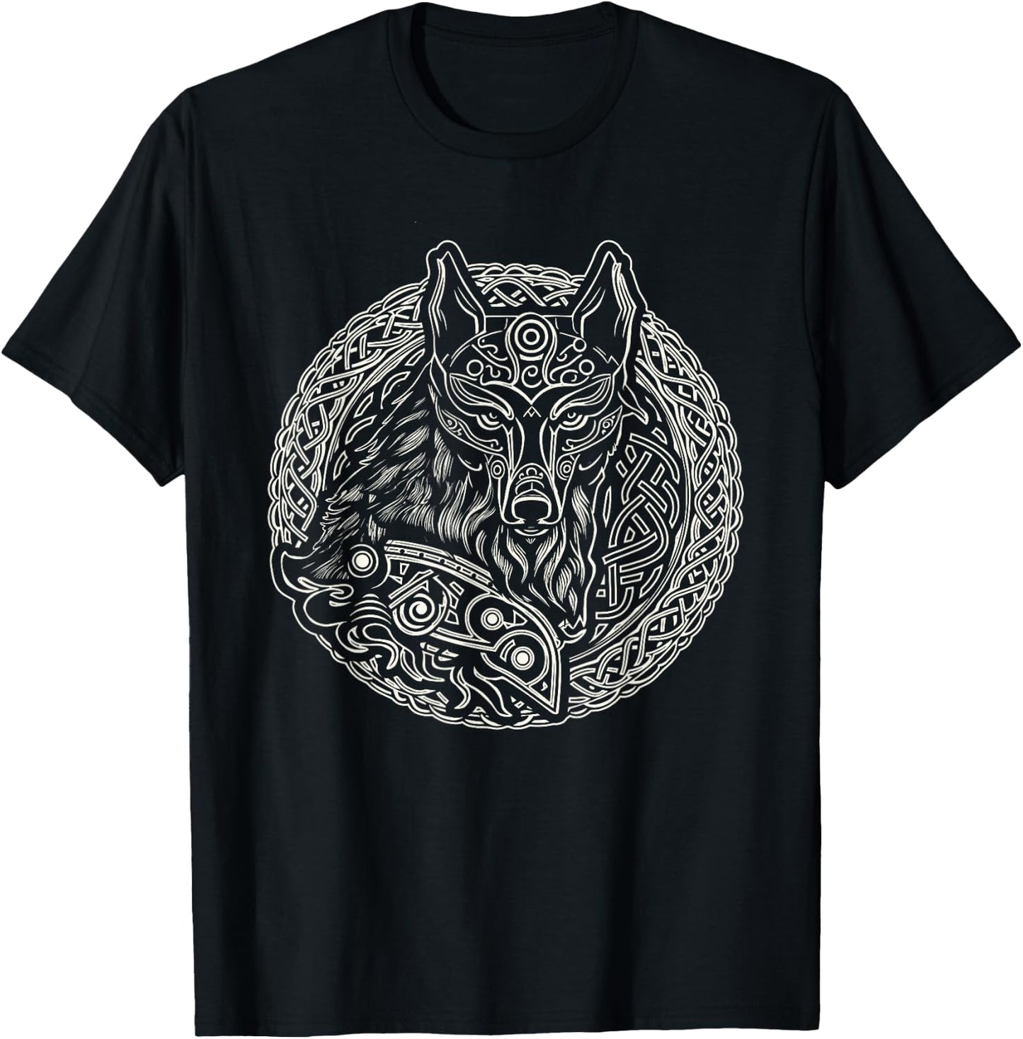 Viking Celtic Fenrir Wolf , Men T-Shirt - T-Shirt | Black