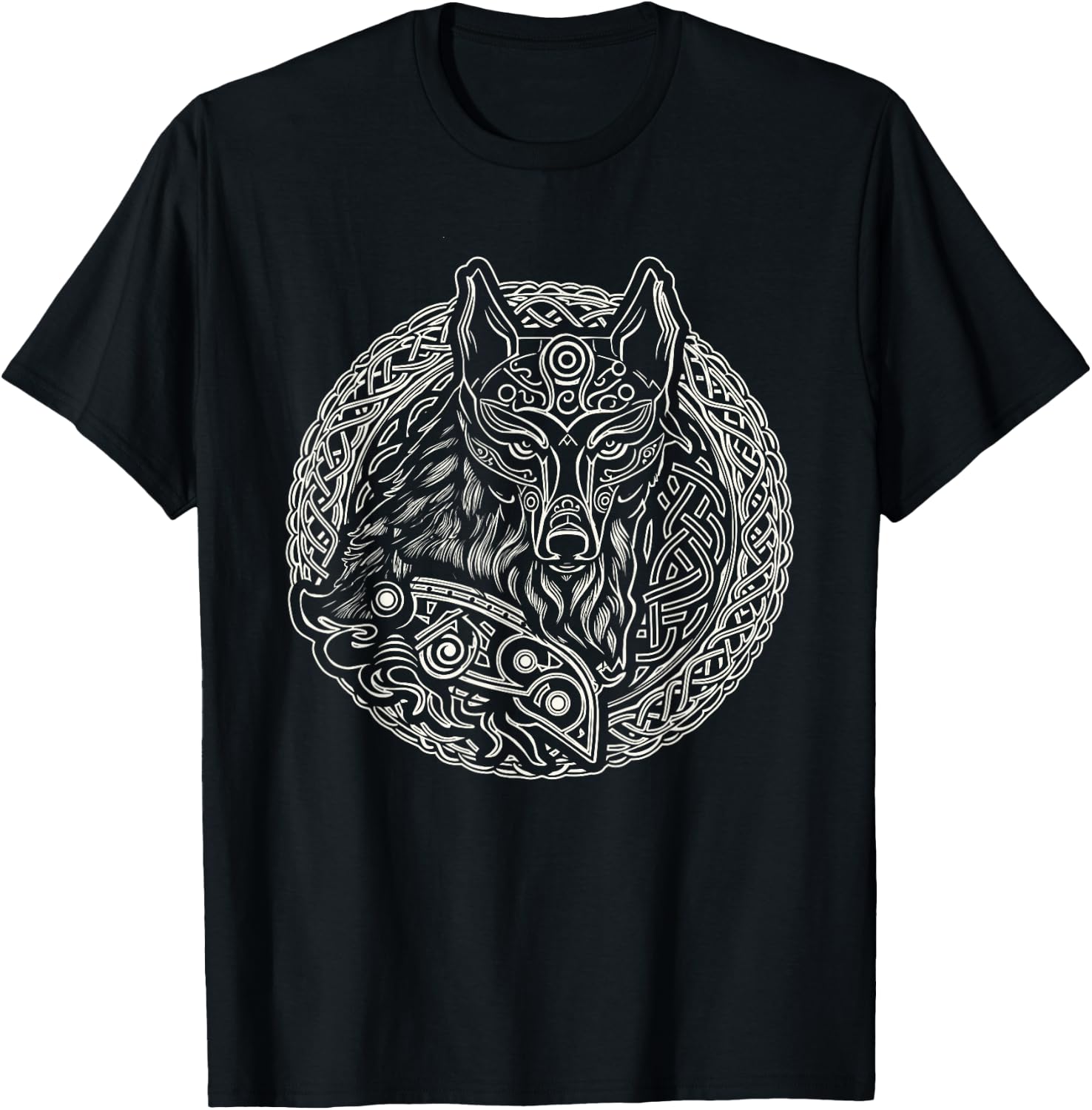 Viking Celtic Fenrir Wolf , Men T-Shirt - T-Shirt | Black