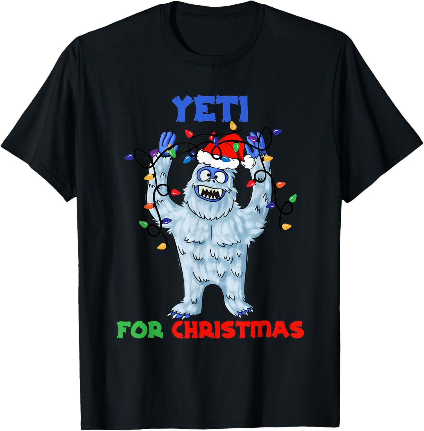 Abominable Snowman Yeti For Christmas Yeti Monster Holiday T-Shirt - T-Shirt | Black