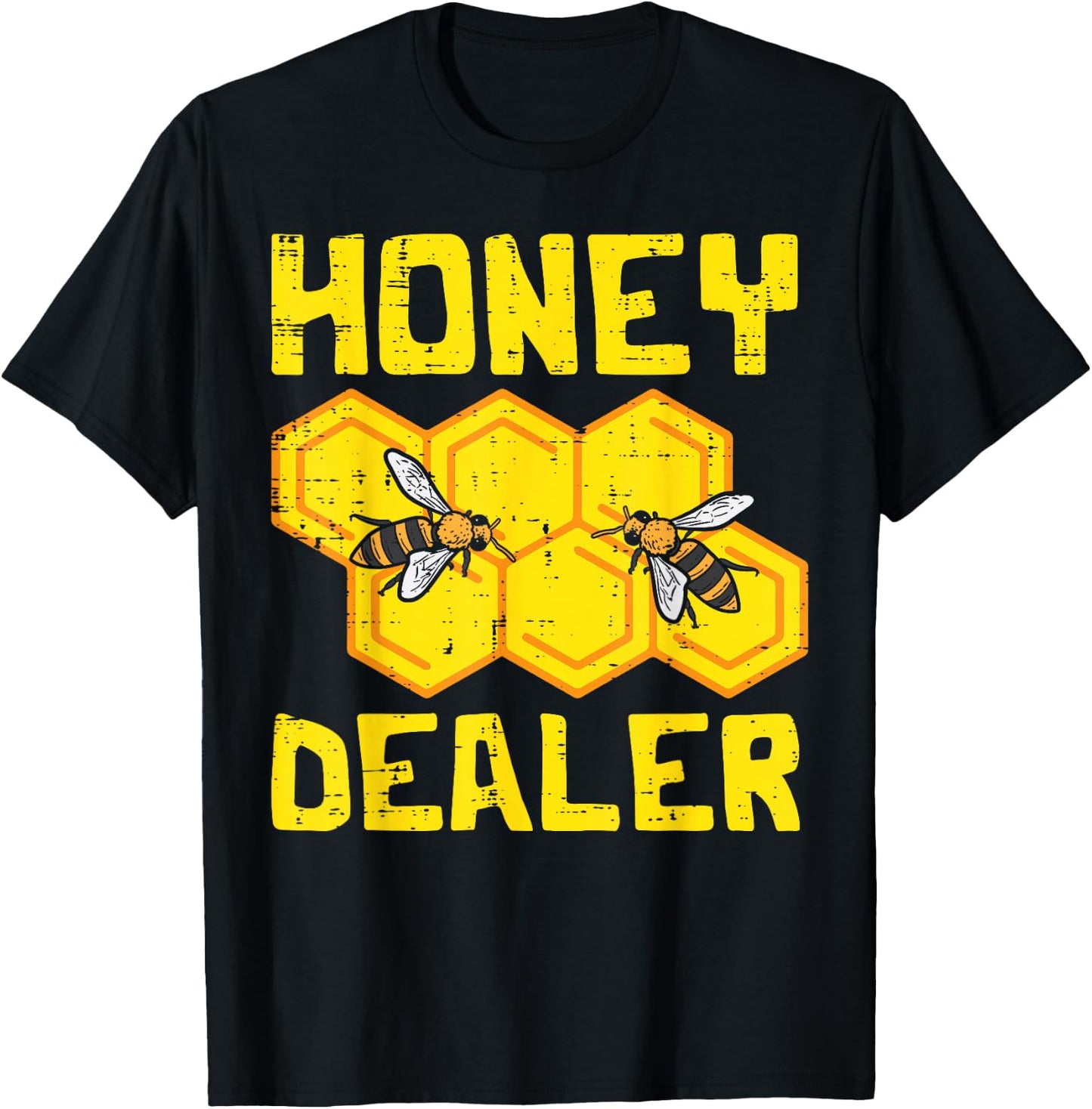 Honey Dealer Bee Honeycomb Beekeeping Beekeeper Apiarist T-Shirt - T-Shirt | Black