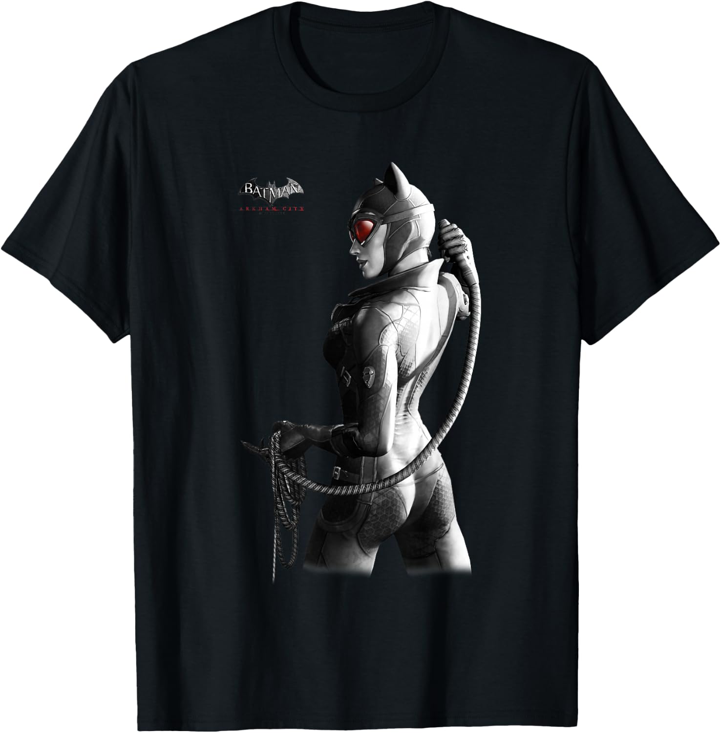 Batman: Arkham City Catwoman Distressed Villain Poster T-Shirt - T-Shirt | Black