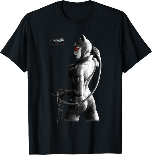 Batman: Arkham City Catwoman Distressed Villain Poster T-Shirt - T-Shirt | Black