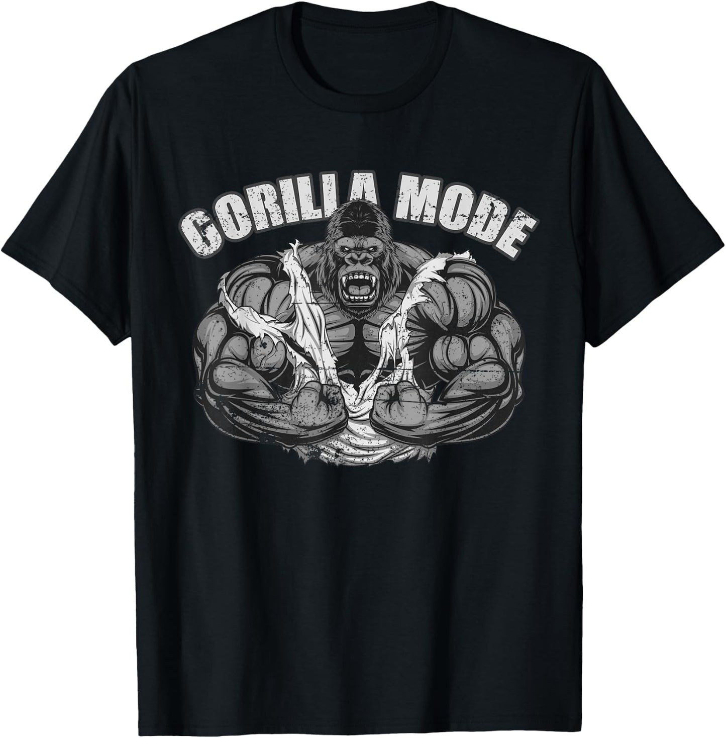 Gorilla Mode Gym Ape Fitness Coach Swole Monkey T-Shirt - T-Shirt | Black