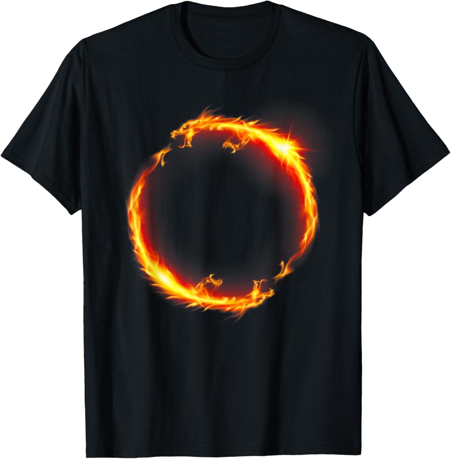 Dueling Dragons Fire Ring T-Shirt - T-Shirt | Black