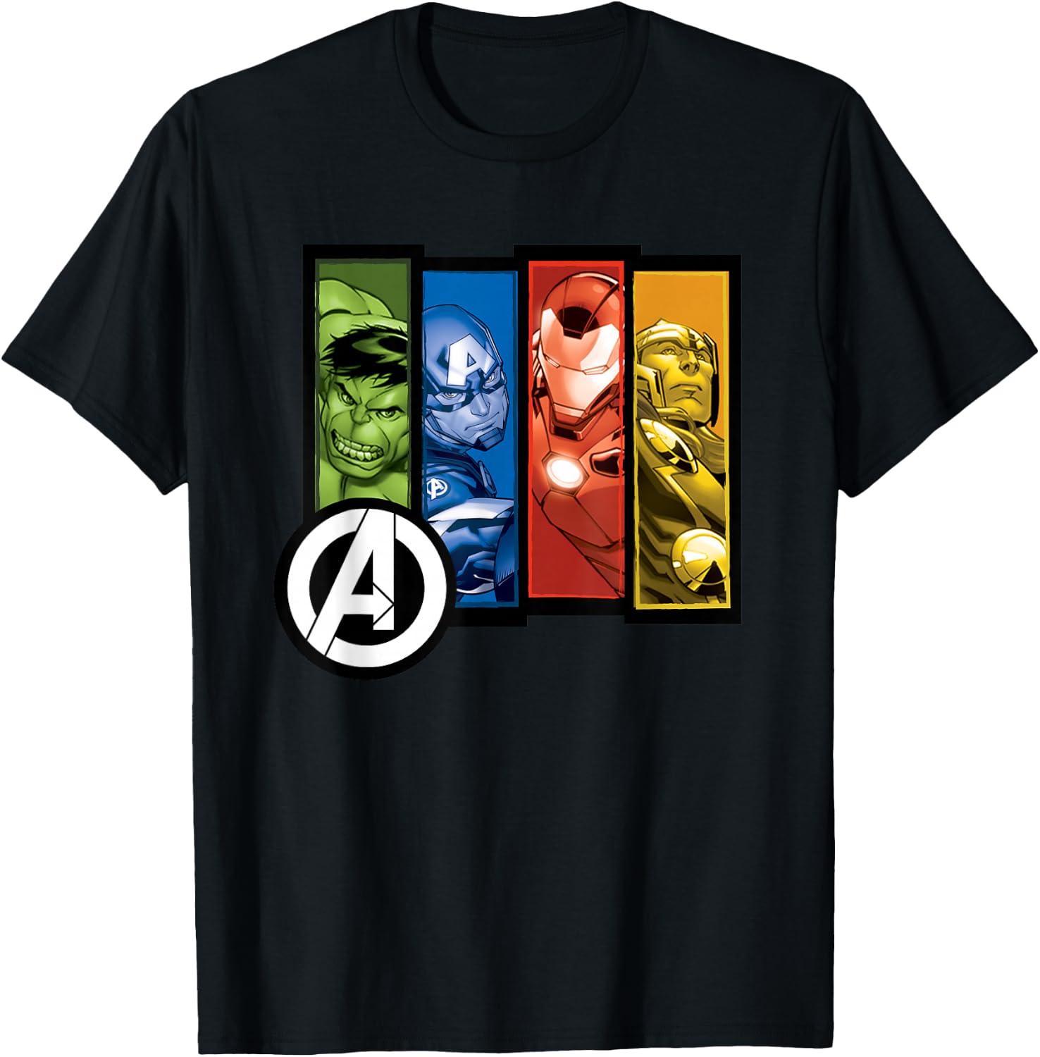 Marvel Avengers Four Heroes Four Colours T-Shirt - T-Shirt | Black