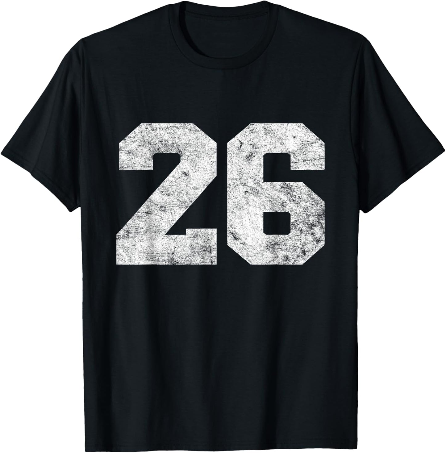 Vintage Lucky Number Birthday 26 Sports Player Team Athlete T-Shirt - T-Shirt | Black